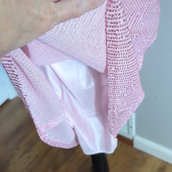 Pink Sequin Sleeveless Dress Size 12. - Picture 3 of 4